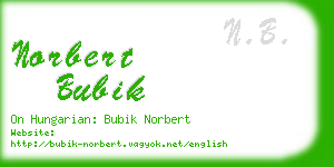 norbert bubik business card